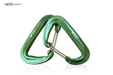 DD Hammocks Superlight carabiners in green color, lightweight yet strong, ideal for any adventure.